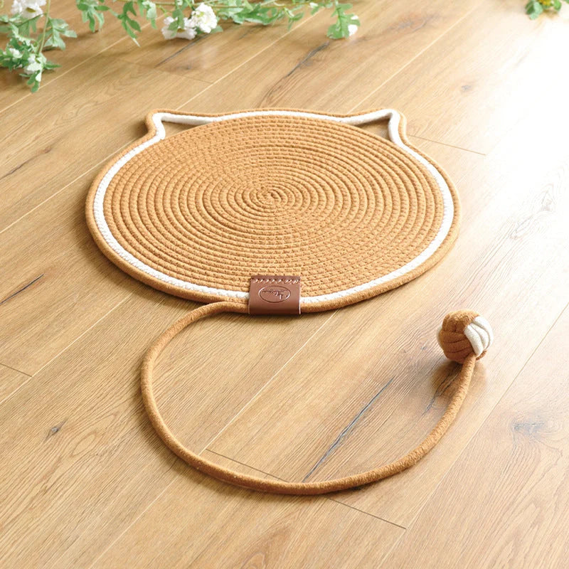 Cat Scratching Mat Natural Sisal Double-Sided Attached Toy