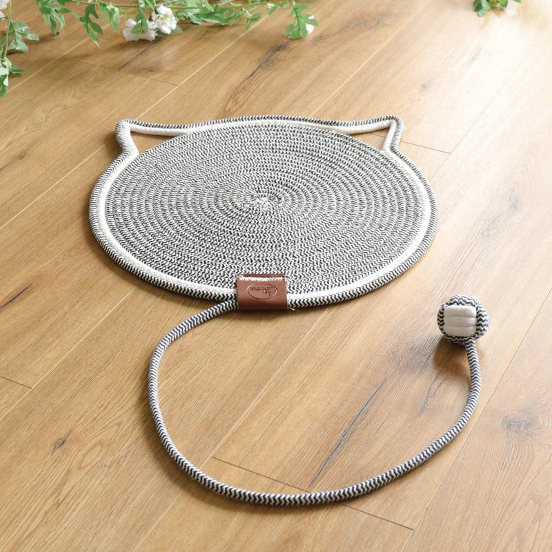 Cat Scratching Mat Natural Sisal Double-Sided Attached Toy