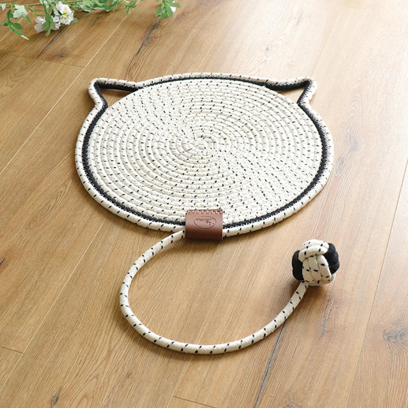 Cat Scratching Mat Natural Sisal Double-Sided Attached Toy