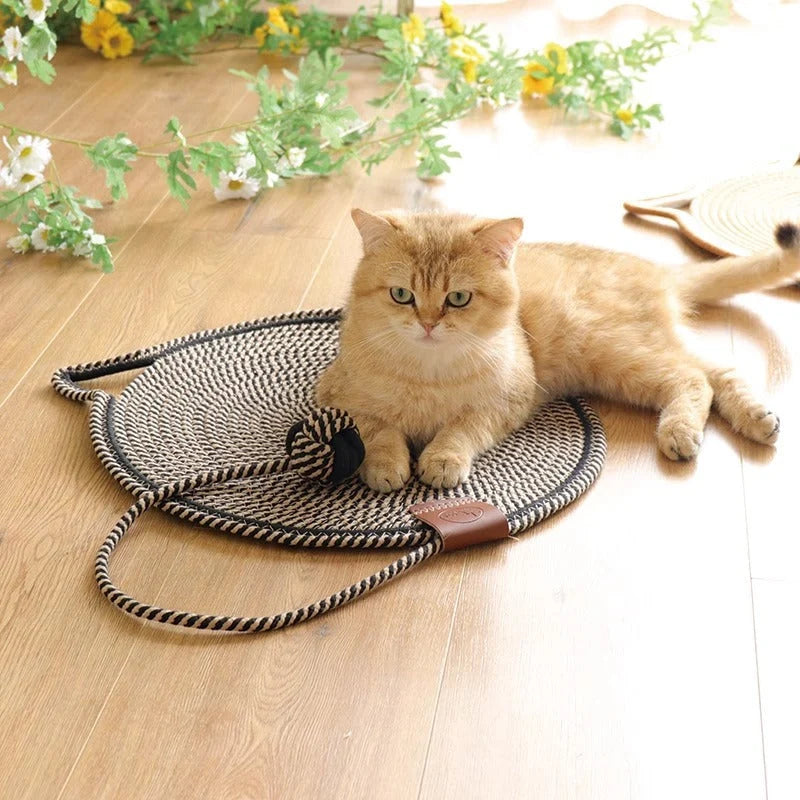 Cat Scratching Mat Natural Sisal Double-Sided Attached Toy