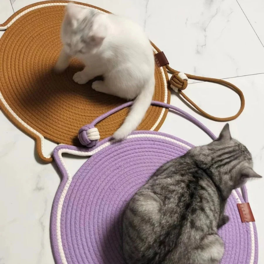 Cat Scratching Mat Natural Sisal Double-Sided Attached Toy