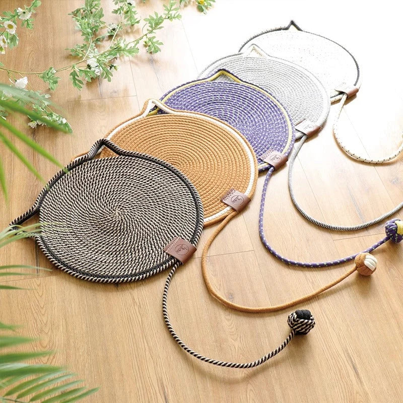 Cat Scratching Mat Natural Sisal Double-Sided Attached Toy