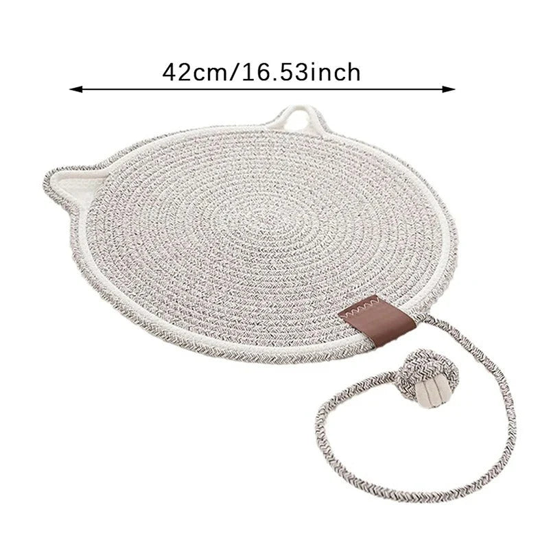 Cat Scratching Mat Natural Sisal Double-Sided Attached Toy