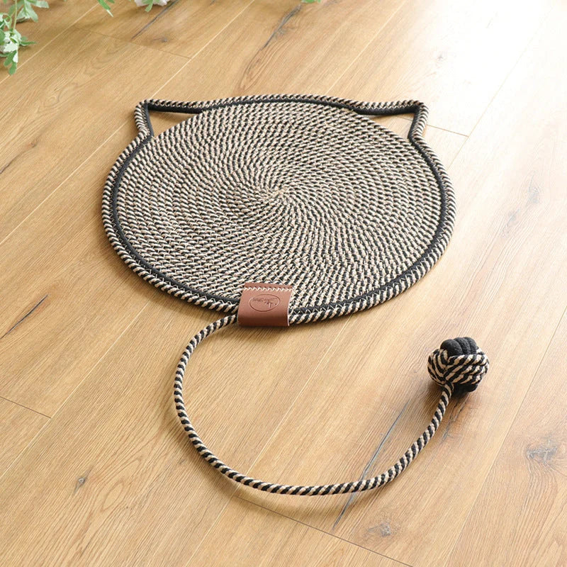 Cat Scratching Mat Natural Sisal Double-Sided Attached Toy