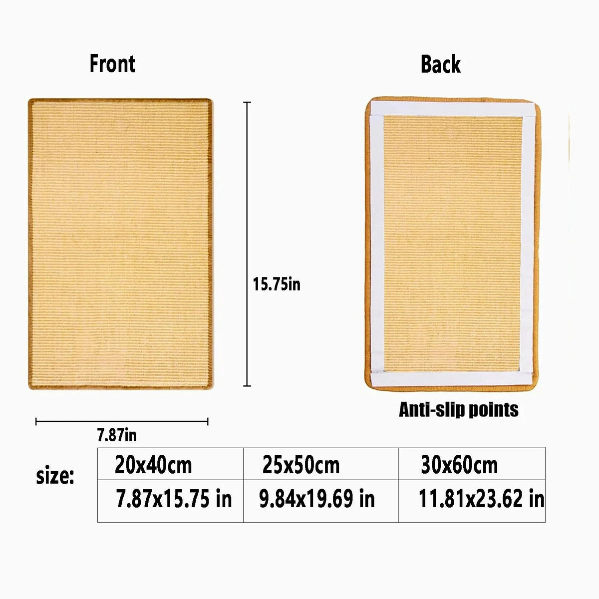 Cat Scratching Mat Natural Sisal Floor & Wall Mounting