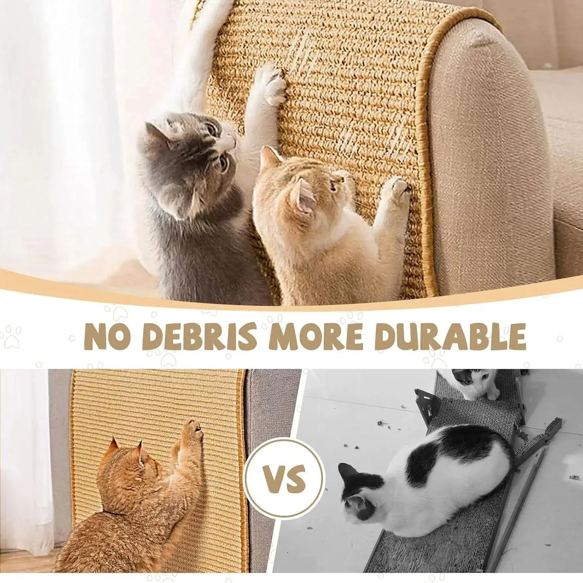 Cat Scratching Mat Natural Sisal Floor & Wall Mounting