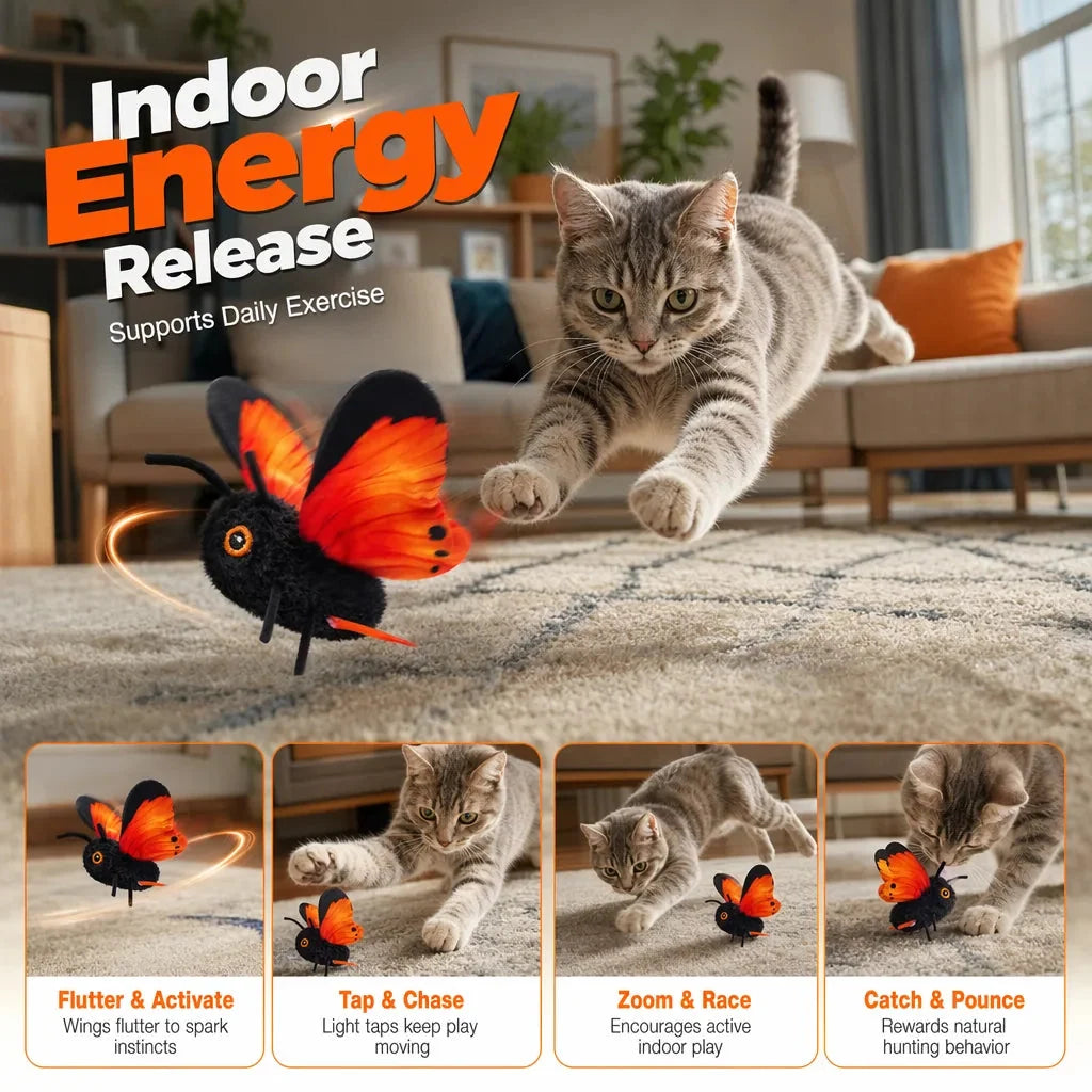 Cat Toy Fluttering Butterfly Touch & Motion Activated