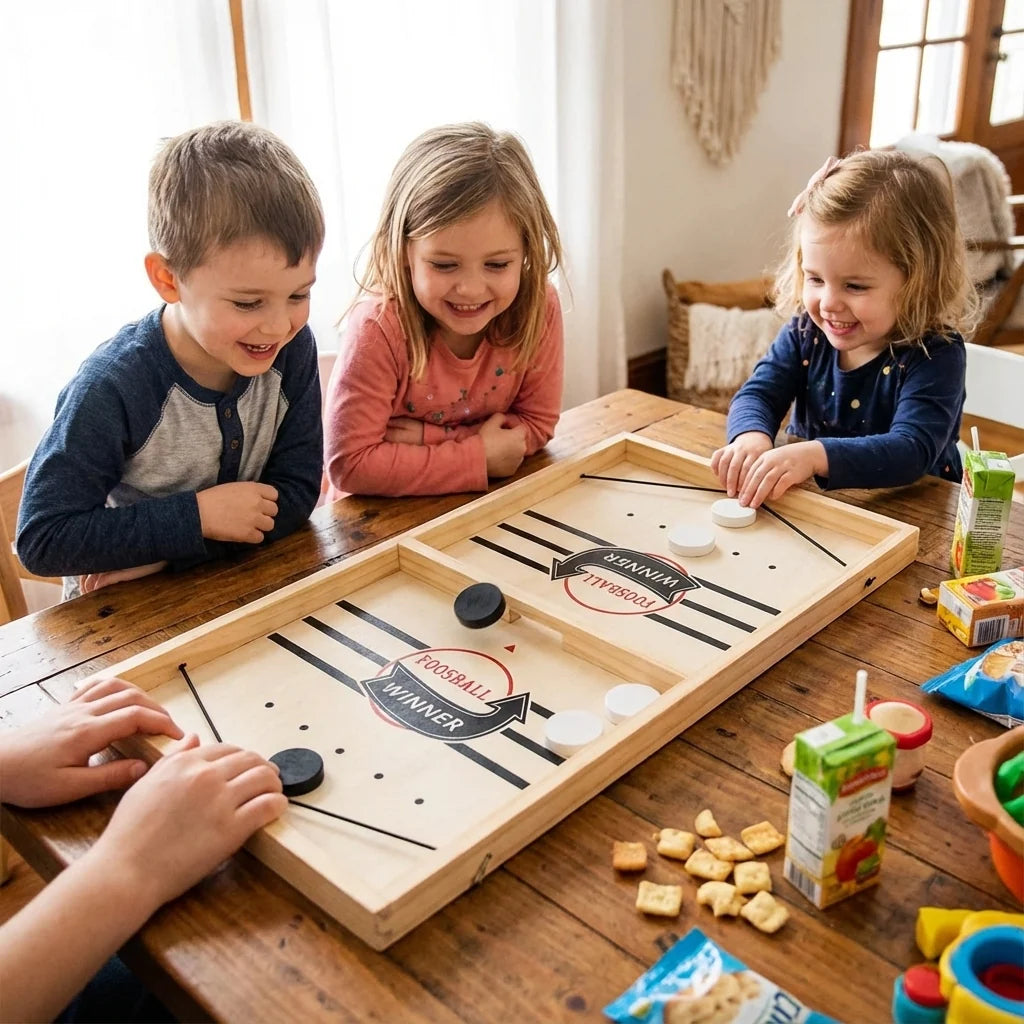 Catapult Board Game Natural Wood Dual Launch Mechanism