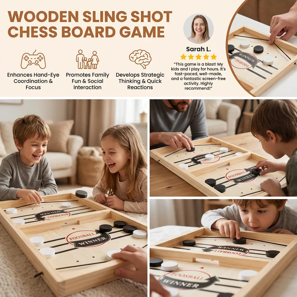 Catapult Board Game Natural Wood Dual Launch Mechanism