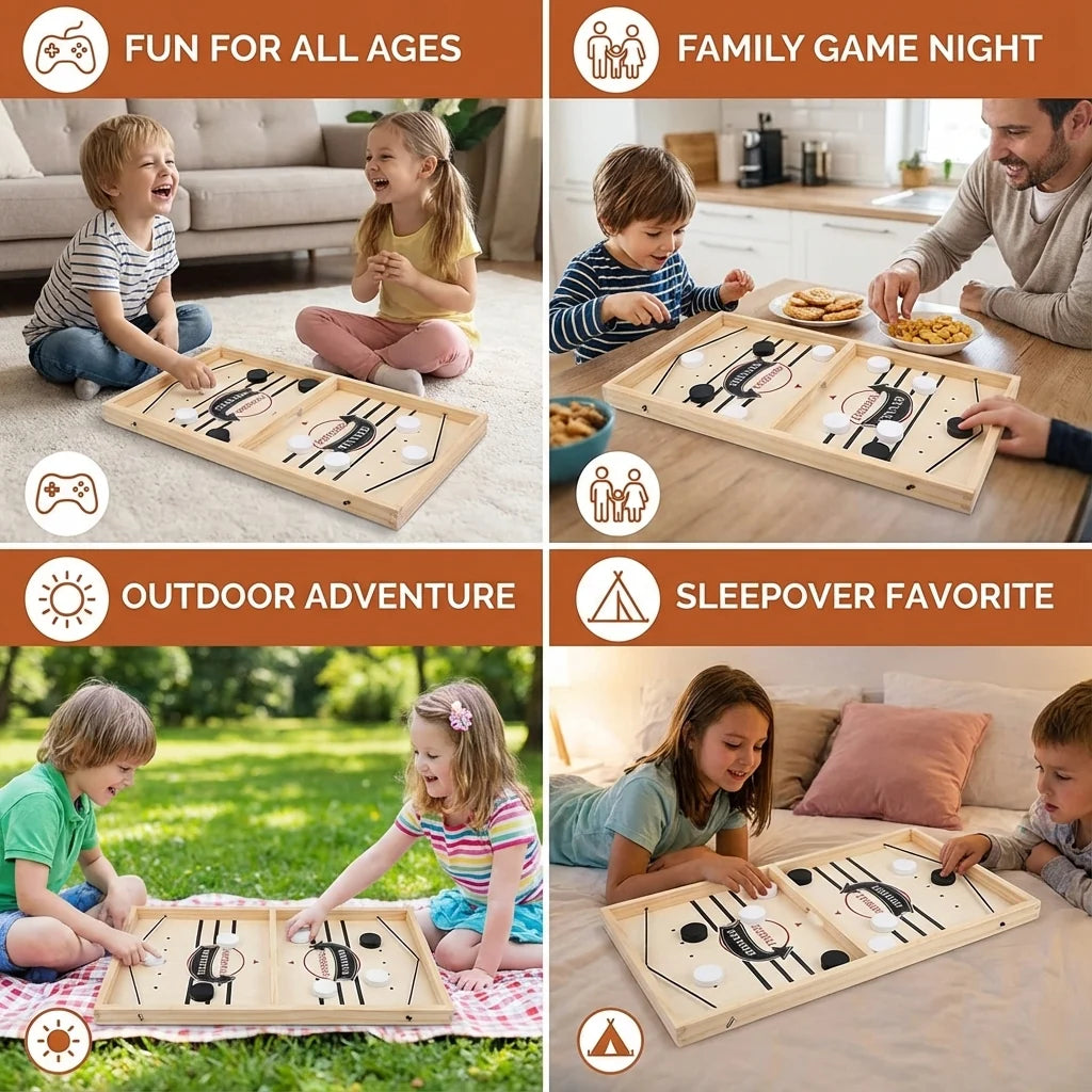 Catapult Board Game Natural Wood Dual Launch Mechanism