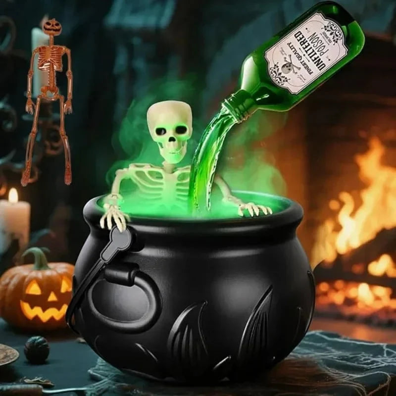 Cauldron Decoration Ultrasonic Mist Green LED USB Powered