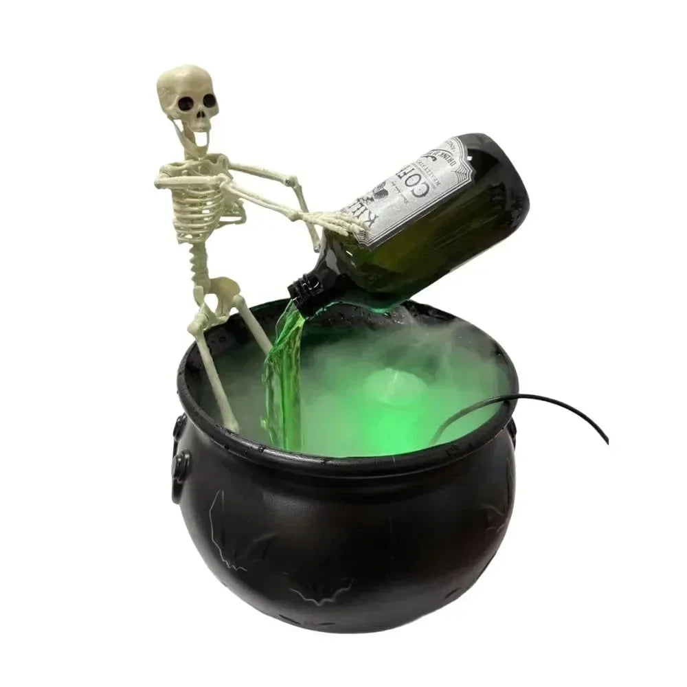 Cauldron Decoration Ultrasonic Mist Green LED USB Powered