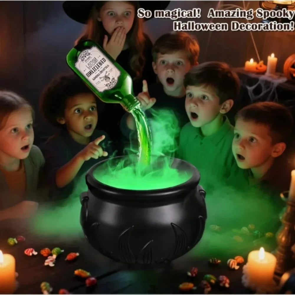 Cauldron Decoration Ultrasonic Mist Green LED USB Powered
