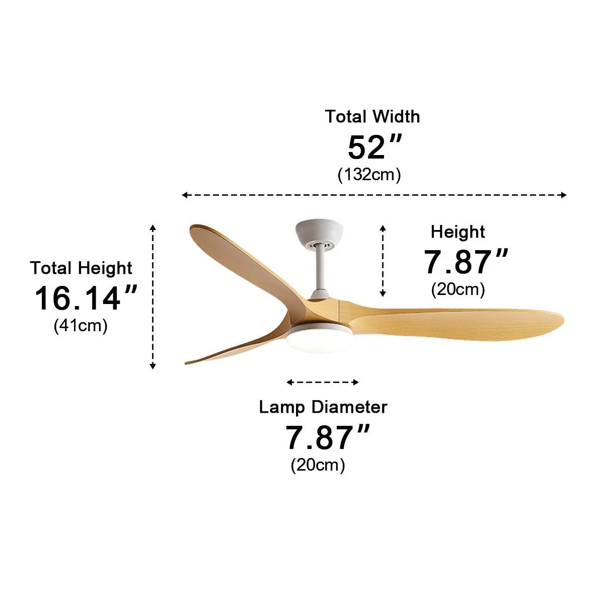 Ceiling Fan Integrated LED Reversible Airflow Quiet DC Motor