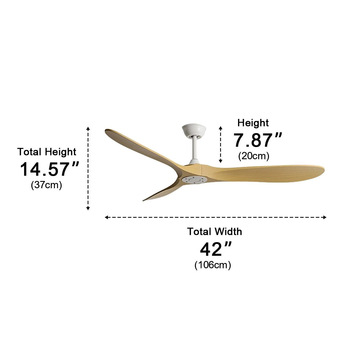 Ceiling Fan Quiet DC Motor Reversible Airflow 6-Speed Control