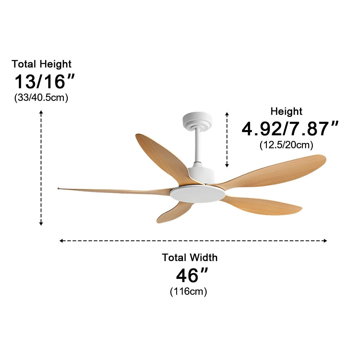 Ceiling Fan Quiet DC Motor Reversible Airflow Remote Control