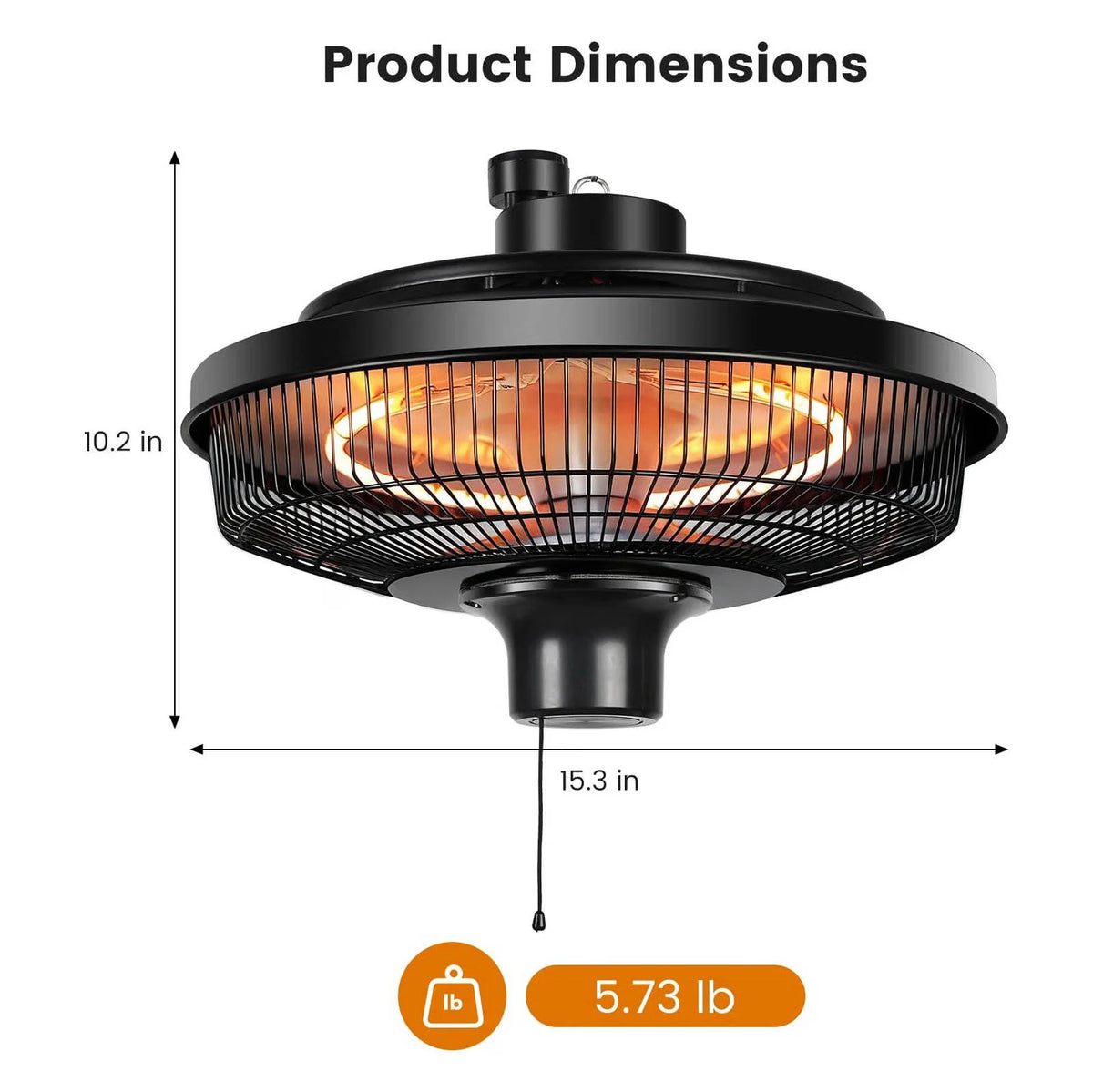 Ceiling Heater 1500W Outdoor IPX4 Water-Resistant