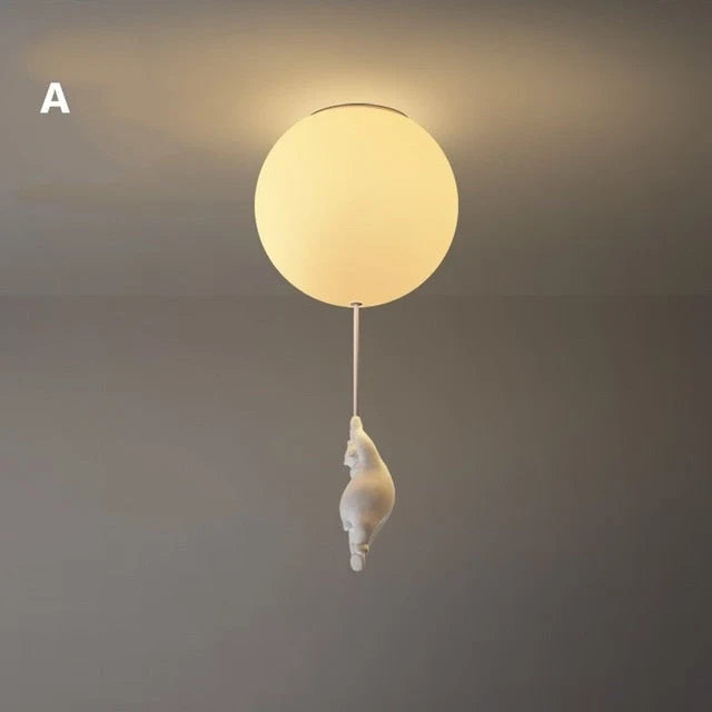 Ceiling Light Bear & Balloon Design Soft Ambient Glow