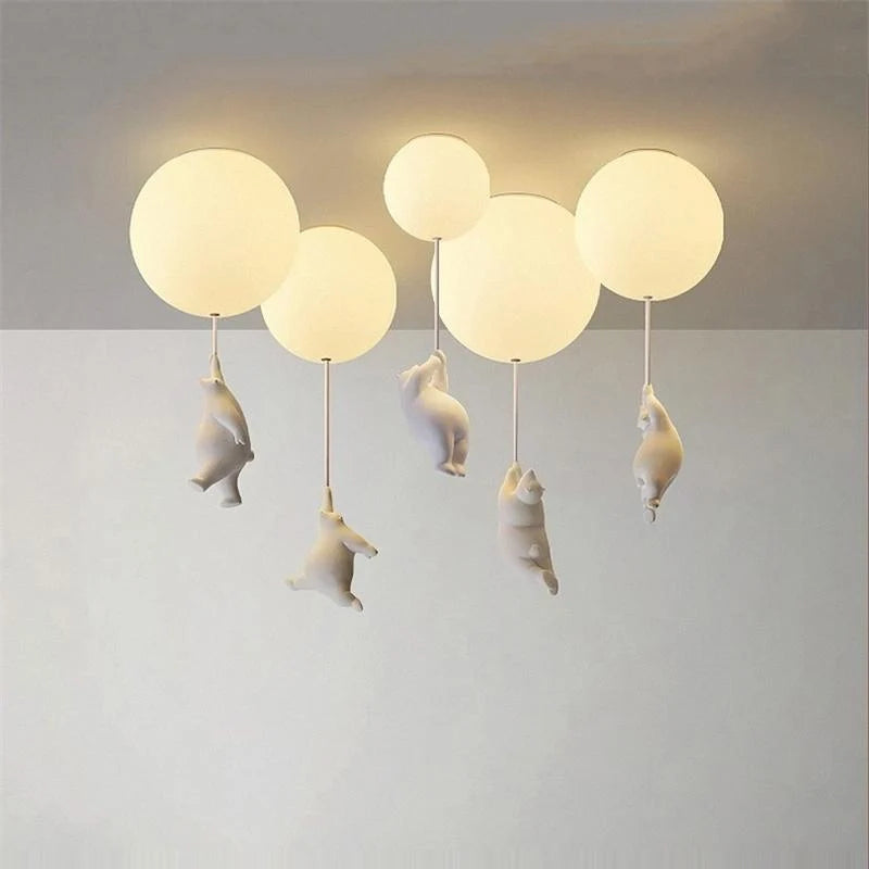 Ceiling Light Bear & Balloon Design Soft Ambient Glow