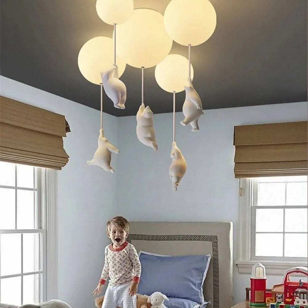 Ceiling Light Bear & Balloon Design Soft Ambient Glow