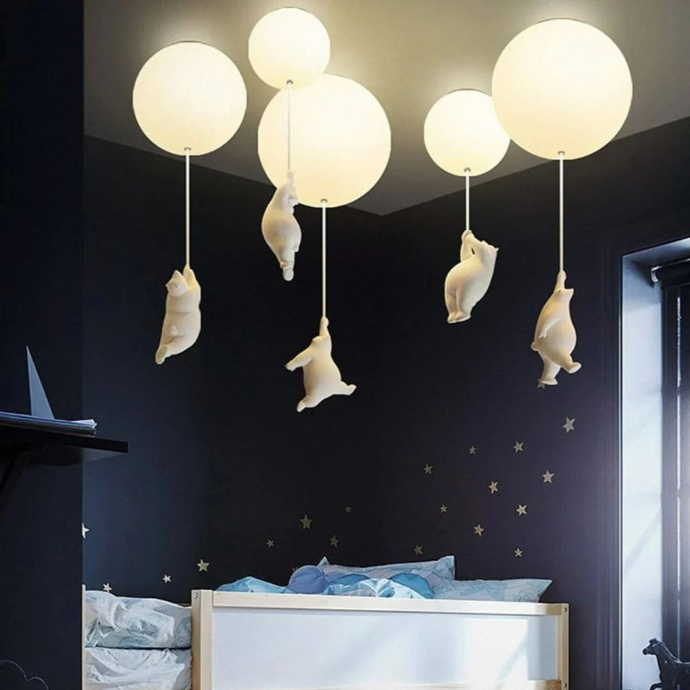 Ceiling Light Bear & Balloon Design Soft Ambient Glow