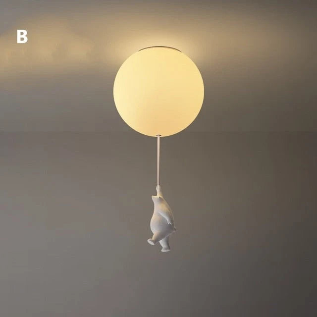 Ceiling Light Bear & Balloon Design Soft Ambient Glow