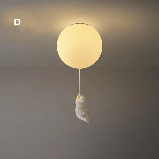 Ceiling Light Bear & Balloon Design Soft Ambient Glow