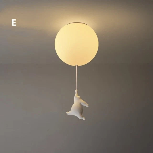 Ceiling Light Bear & Balloon Design Soft Ambient Glow