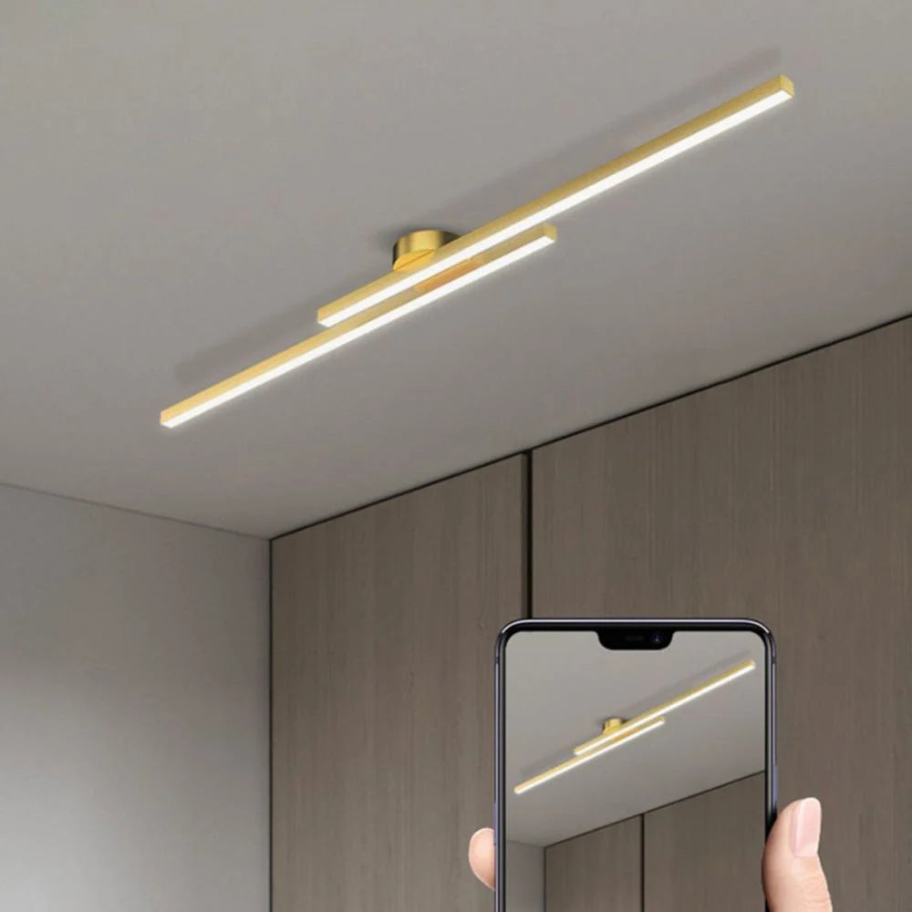 Ceiling Light Double Linear LED Semi-Flush Mount