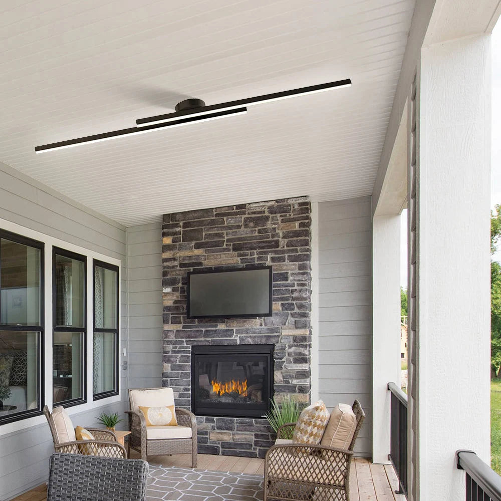 Ceiling Light Double Linear LED Semi-Flush Mount