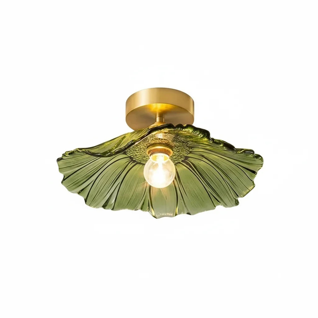Ceiling Light Flower-Shaped Glass Shade 5W LED Surface-Mounted