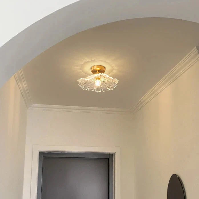 Ceiling Light Flower-Shaped Glass Shade 5W LED Surface-Mounted