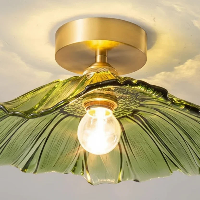 Ceiling Light Flower-Shaped Glass Shade 5W LED Surface-Mounted