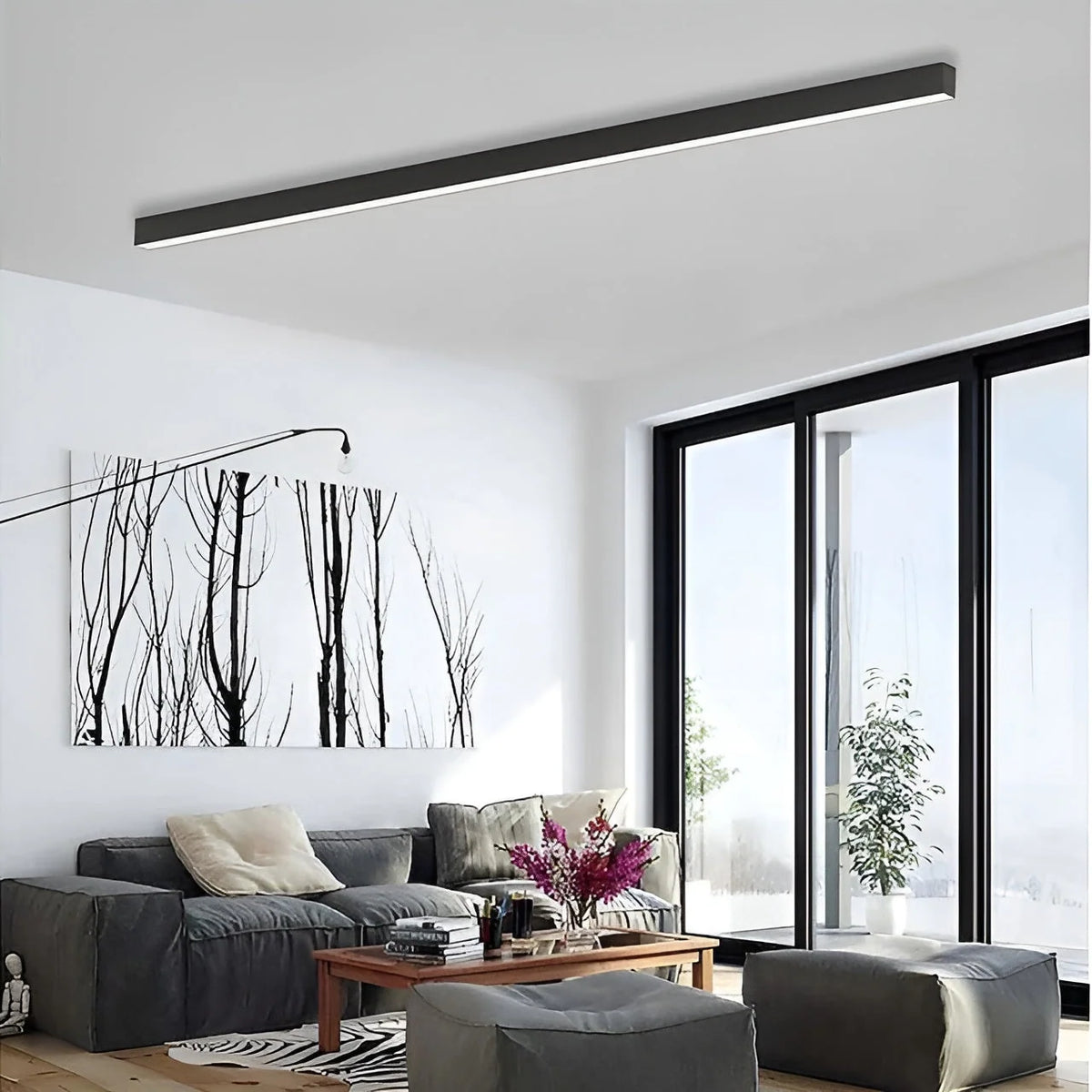 Ceiling Light Linear LED Dimmable Remote Control
