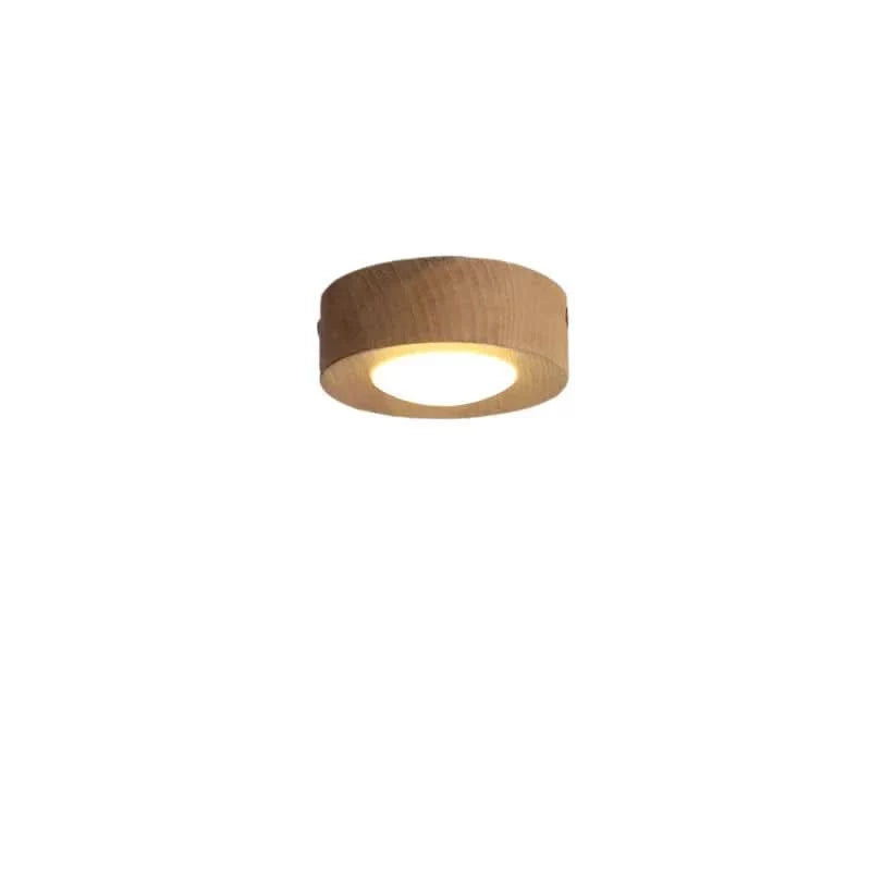 Ceiling Light Natural Wood Integrated LED Three-Color Lighting