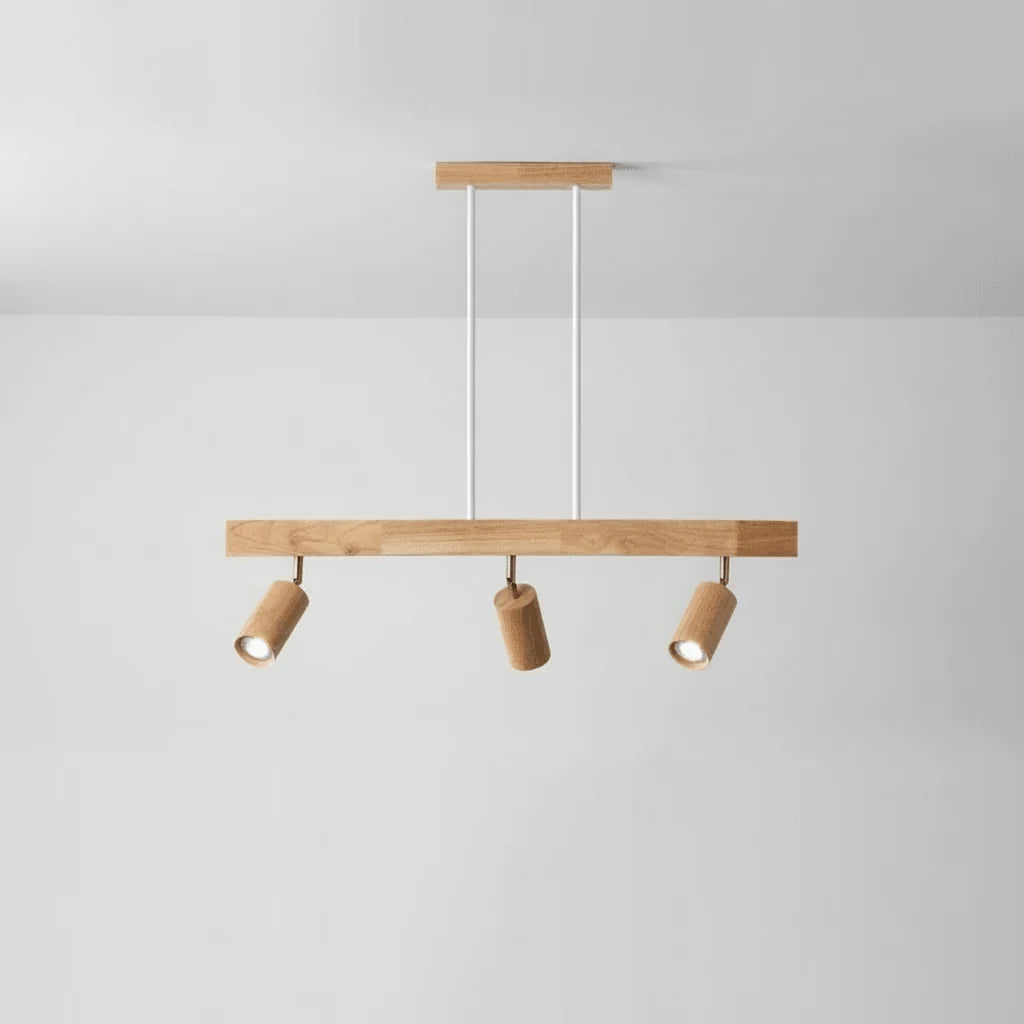 Ceiling Light Solid Wood Adjustable Directional Heads