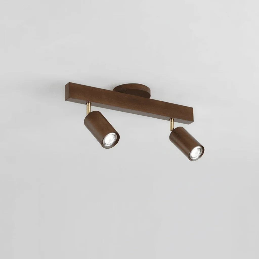 Ceiling Light Solid Wood Adjustable Directional Heads