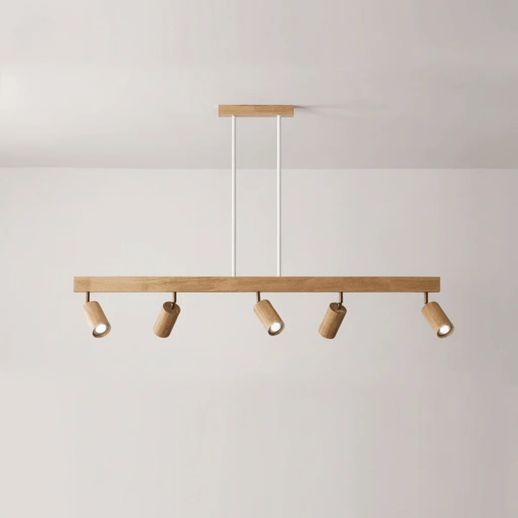 Ceiling Light Solid Wood Adjustable Directional Heads