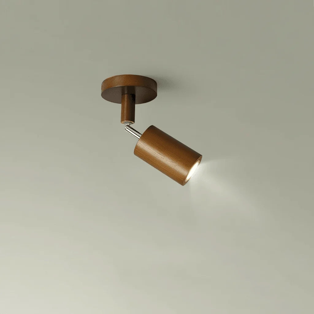 Ceiling Light Solid Wood Adjustable Directional Heads