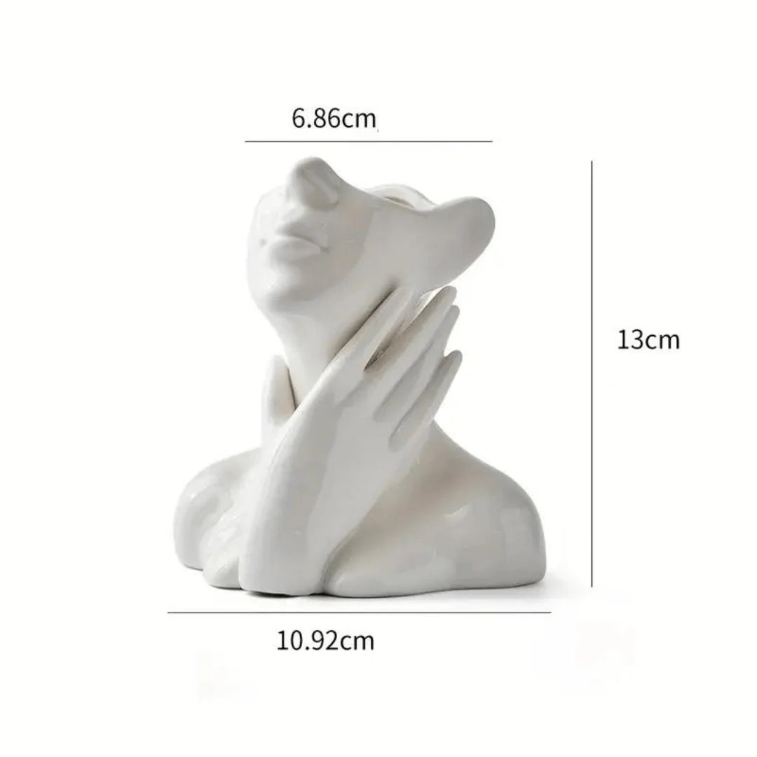 Ceramic Face Vase Modern Decorative Accent for Flowers