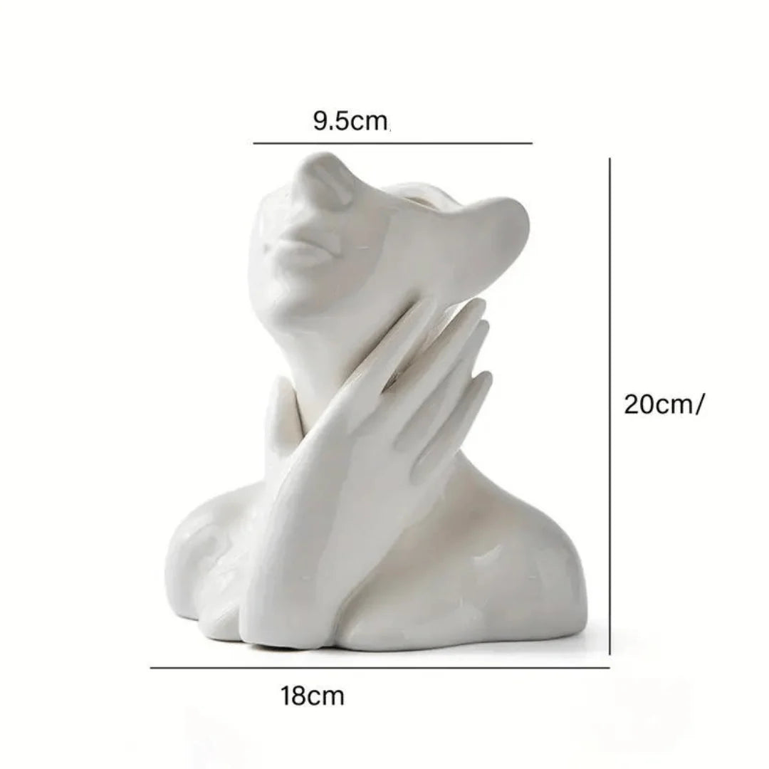 Ceramic Face Vase Modern Decorative Accent for Flowers