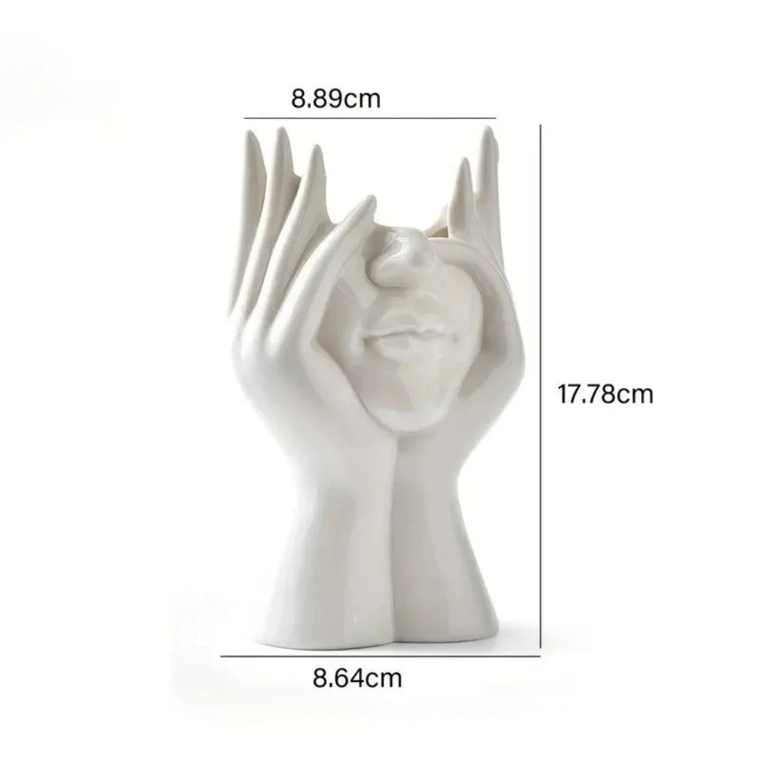 Ceramic Face Vase Modern Decorative Accent for Flowers