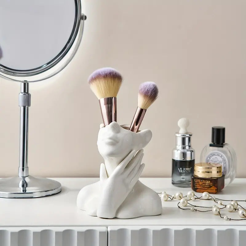 Ceramic Face Vase Modern Decorative Accent for Flowers