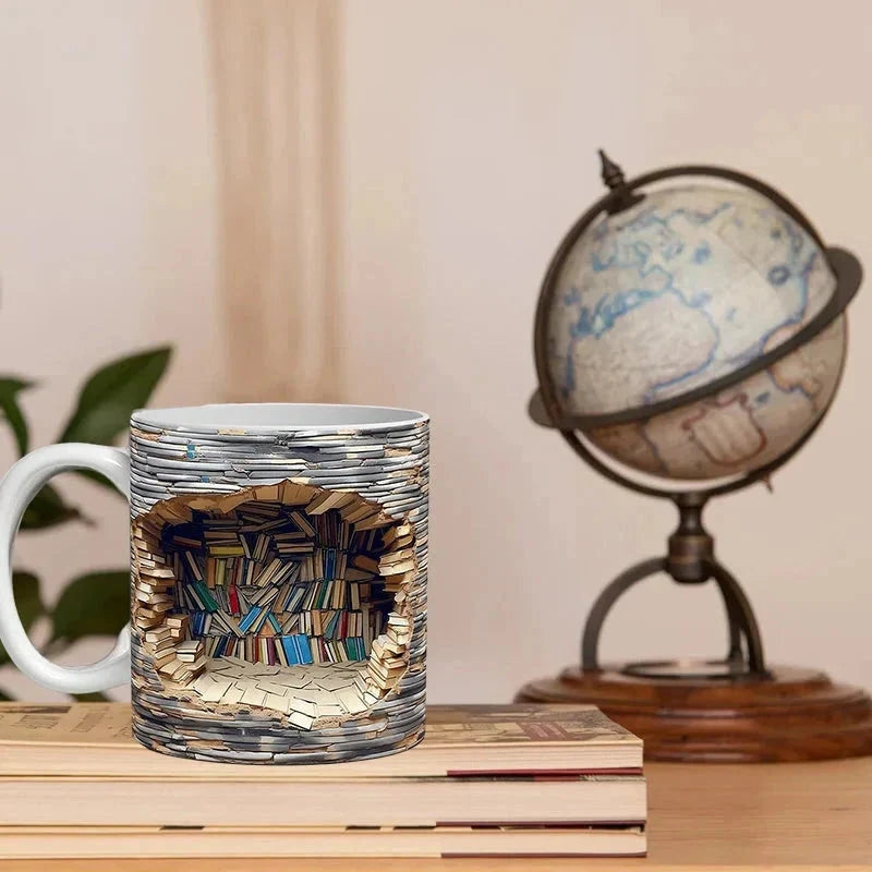 Ceramic Mug 3D Bookshelf Microwave & Dishwasher Safe