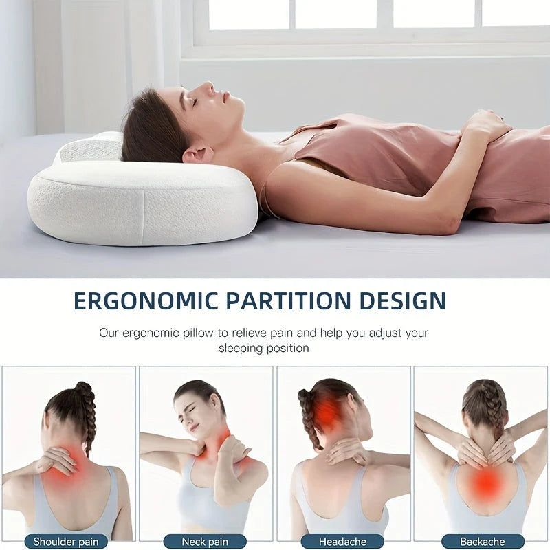 Cervical Support Pillow Memory Foam Breathable Removable Cover
