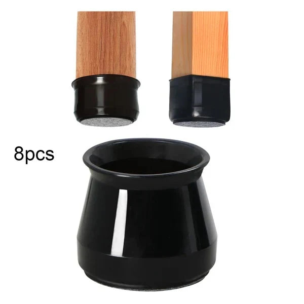 Chair Leg Floor Protectors Stretch-Fit Set of 8