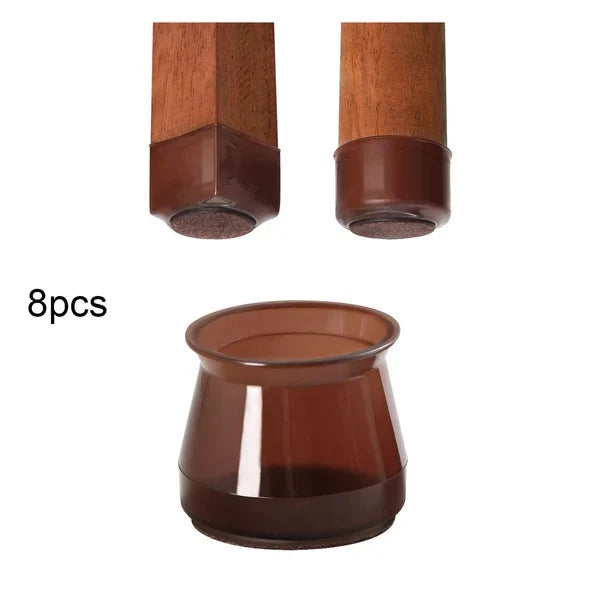 Chair Leg Floor Protectors Stretch-Fit Set of 8