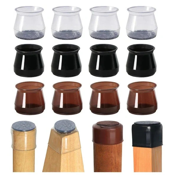 Chair Leg Floor Protectors Stretch-Fit Set of 8