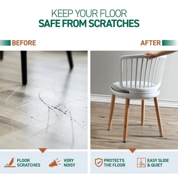 Chair Leg Floor Protectors Stretch-Fit Set of 8