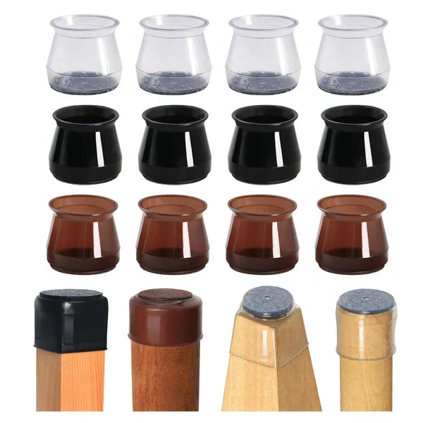 Chair Leg Protectors Silicone Felt Bottom Set of 8